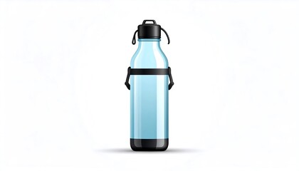 Light blue water bottle with black accents.
