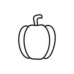 Bell pepper icon, vector outline isolated on a white background. Trendy and modern design.