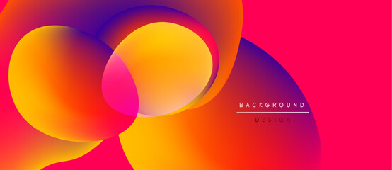 Vibrant overlapping circles create dynamic gradient effect. Modern design, perfect for backgrounds, presentations, digital art.