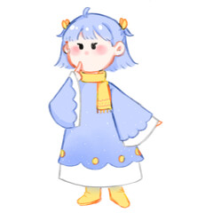 little girl with a blue dress 