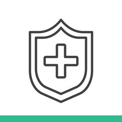 Fototapeta premium Health protection icon. Thin line icon vector