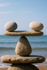 Balance and harmony bring stability and calmness with mindfulness relaxation and peaceful nature