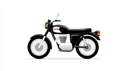 Fototapeta premium Classic black motorcycle illustration with a sleek design.