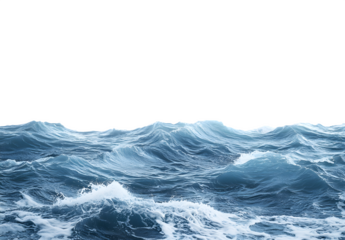 A vibrant blue wave crashing on the sea surface