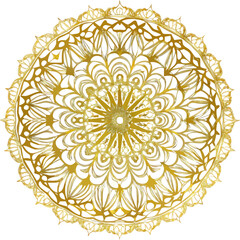 Luxury Golden Mandala Vector, Intricate Decorative Circular Floral Ornament with Elegant Lace Pattern EPS