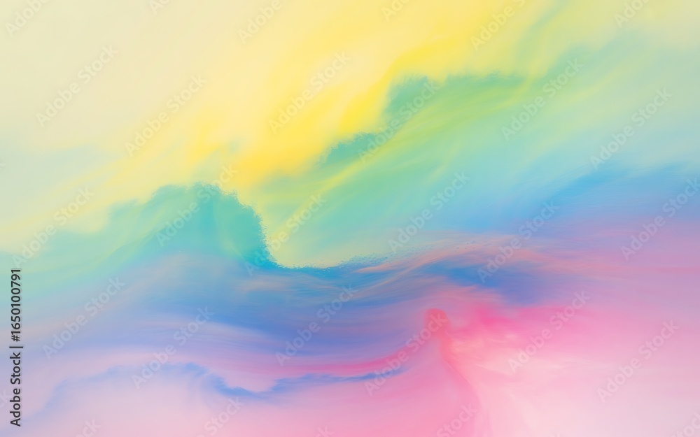 Wall mural photo of a vibrant abstract background with a smooth gradient of pastel colors creating a dreamy and