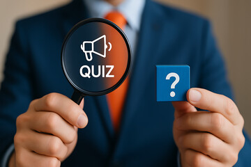 Concept of quiz. For business, marketing and advertising. Quiz online educations
