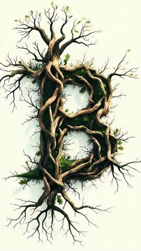 "Minimalist "B" monogram logo for moss graffiti artist, green abstract texture forming letter shapes, nature-inspired urban blend, organic modern design"
