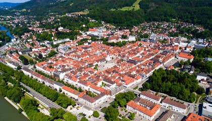 European city aerial view