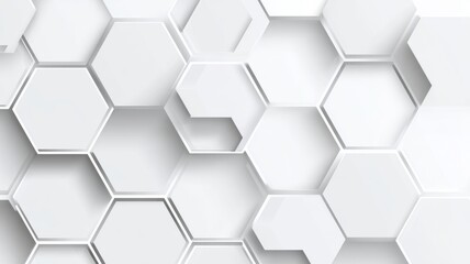 Abstract 3d white background with hexagon pattern and triangle mosaic design, futuristic technology template for business banners, posters, and web graphics, modern corporate digital concept vector
