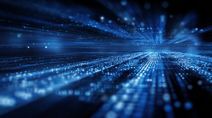 Abstract blue digital technology background with futuristic business innovation design, modern science data visualization, and corporate network connection concept