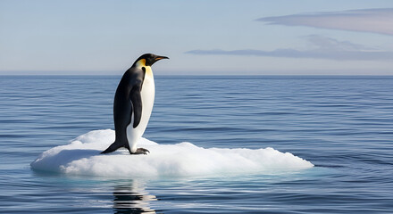 Fototapeta premium King Penguin Standing on a Small Iceberg