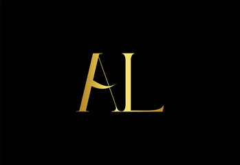 AL, LA,A,L, Monogram Logo with Abstract Letter Design.