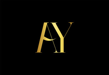 AY, YA,A,Y, Monogram Logo with Abstract Letter Design.