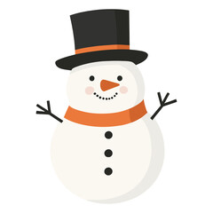 Snowman illustration winter decoration vector