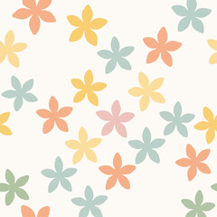 Pastel Floral Pattern Seamless Design.