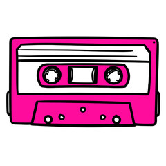 Obraz premium Pink music tape illustration cassette nostalgia vector