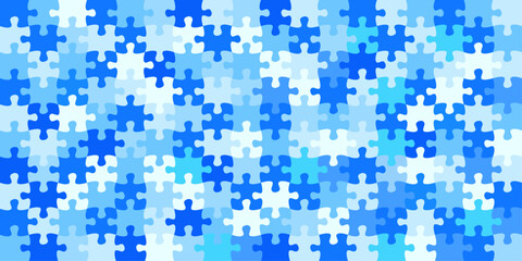Jigsaw blue puzzle background vector stock illustration.