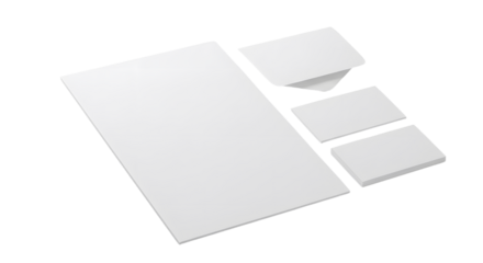 Minimalist stationery set A4 paper square card with envelope and business cards.