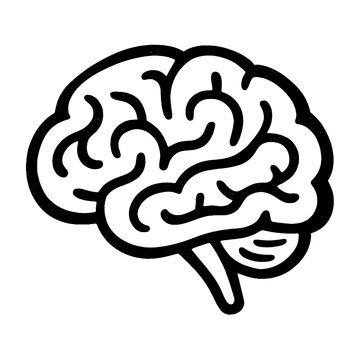 Minimalist brain line art vector