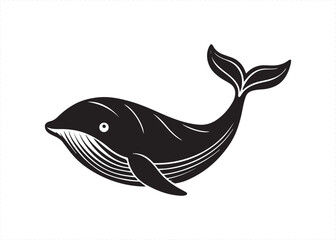 Whale Silhouette Icon Vector Design Illustration.