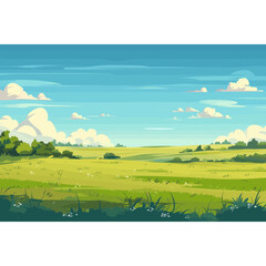 Fototapeta premium Grass plain illustration landscape outdoors vector
