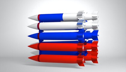 Missile array with russian flag colors.