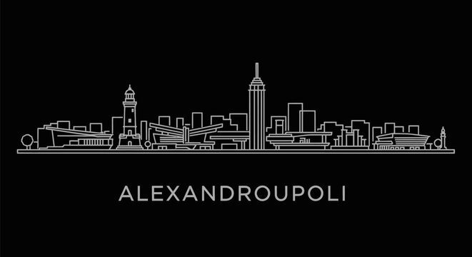 Alexandroupoli Skyline Greece Cityscape Outline.