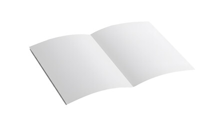 Open blank book with smooth white pages ready for content.