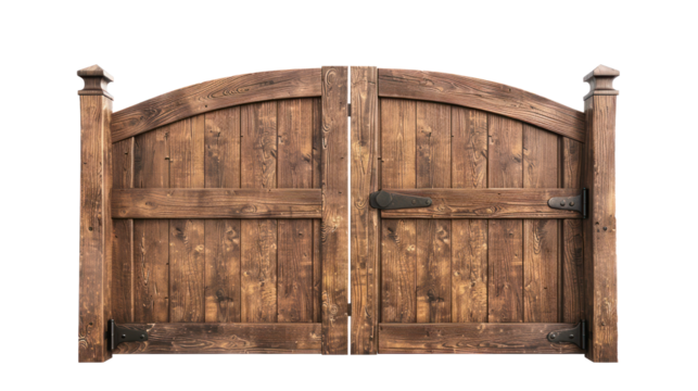 Wooden Gate isolate on transparency background