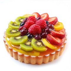 Round fruit tart with jelly filling