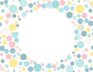 Pastel Polka Dot Frame Background with Copyspace Perfect for Baby Shower Invitations