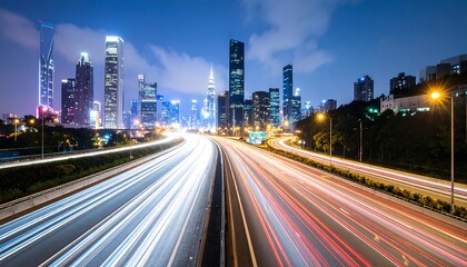 Fototapeta premium City highway at night (5)