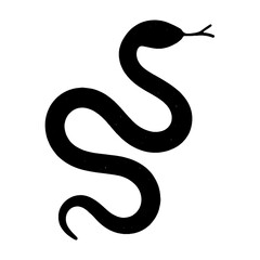 Obraz premium Minimalist snake silhouette illustration vector