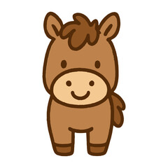 Naklejka premium Cute cartoon horse illustration vector