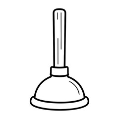 Simple cartoon plunger illustration vector