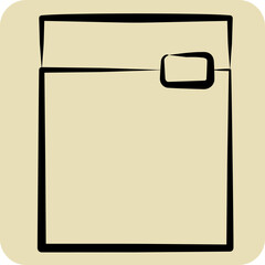 Icon Zip Bag. related to Plastic Product symbol. hand drawn style. design editable