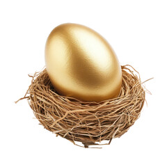 Obraz premium golden nest egg isolate on transparency background