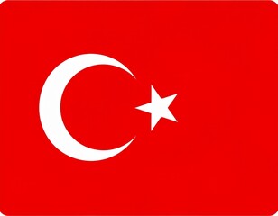 Obraz premium Turkey National Flag with Red Background Featuring White Crescent Open to the Right and Five-Pointed Star Positioned to the Right of Crescent