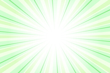 Light Green Abstract Sunlight Background. Glow Effect Sunburst Background for Presentation, Banner, Poster, Flyer, Sales. Pop Art Template for Summer and Spring. Rays Vector Theme.
