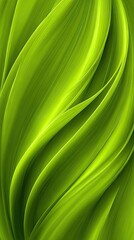 Abstract, swirling, vibrant green leaves