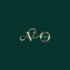 elegant style with wavy line VO monogram initial logo design letter organic curve wedding