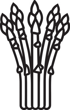 black asparagus bunch outline clip art preview