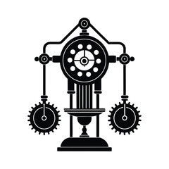 Fototapeta premium Water Clock Parts silhouette illustration
