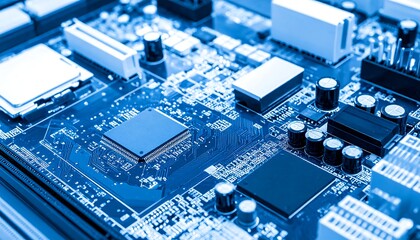 Close-up circuit board components