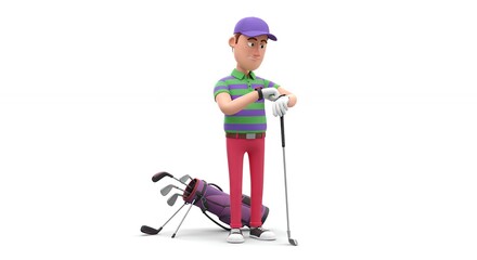 Cartoon golf player illustration