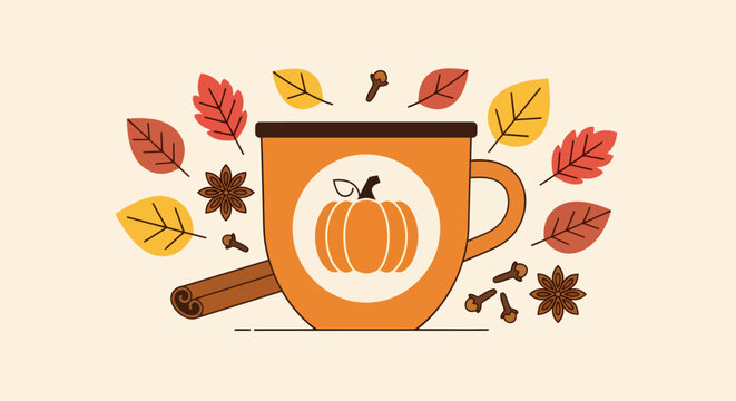Cozy autumn vibes with pumpkin spice latte season, perfect for fall designs and seasonal promotions to warm hearts and invite a comforting atmosphere