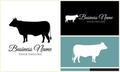 Cow Silhouette Logo Designs. (1)