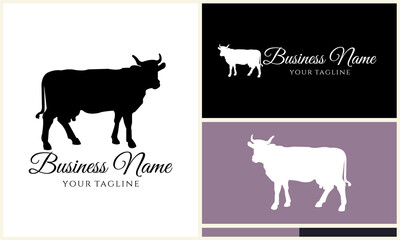 Cow Silhouette Logos.