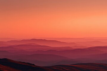 Obraz premium Sunset Desert Ridges in Layers with Soft Atmospheric Glow